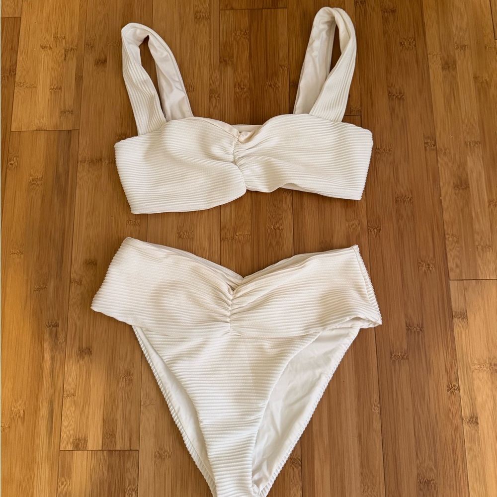 L space white bikini